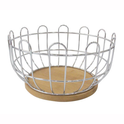 Bamboo With Metal Fruit Basket - LD0809