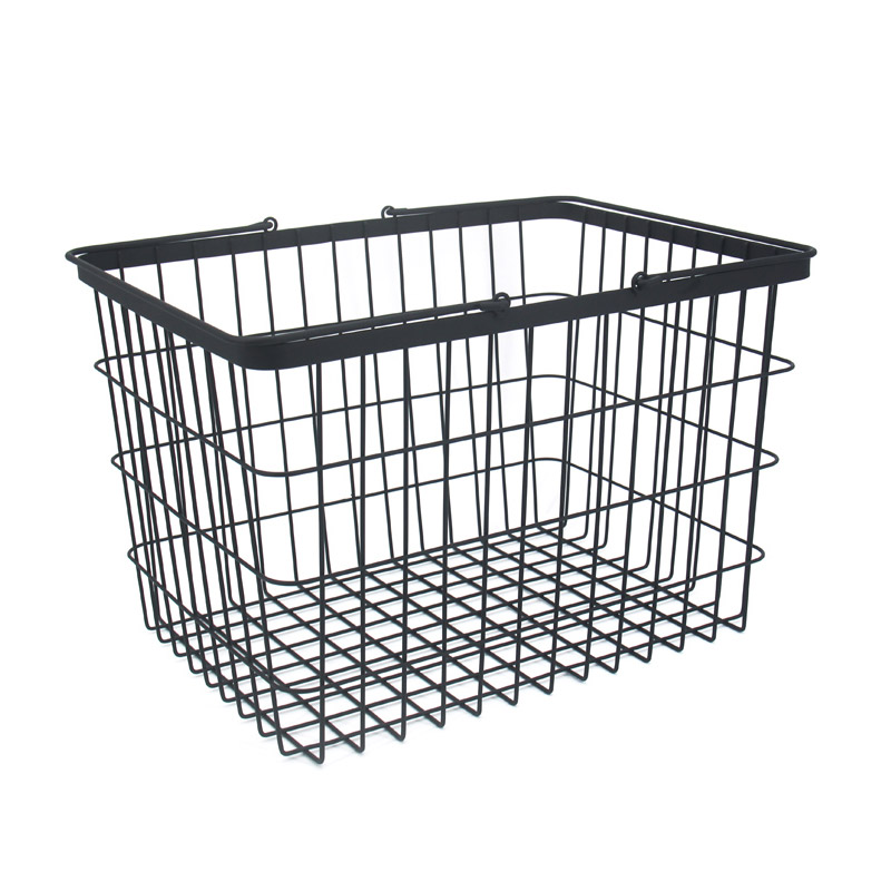 Wire Storage Bin With Handle Metal Mesh Basket In Kitchen and Living Room