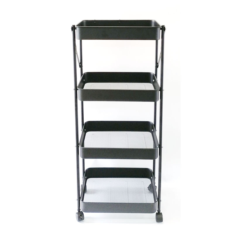 KITCHEN FLEXIBLE MOVING 4-TIER FOLDABLE ROLLING CART